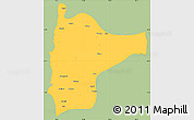 Savanna Style Simple Map of Tiddim, single color outside