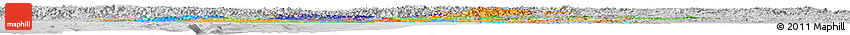 Political Horizon Map of Burma, lighten, desaturated