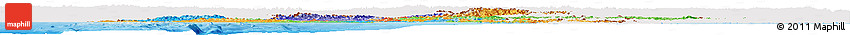 Political Horizon Map of Burma, single color outside