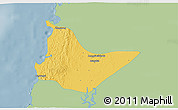 Savanna Style 3D Map of Bassein West, single color outside