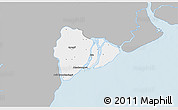 Gray 3D Map of Dedaye, single color outside