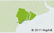 Physical 3D Map of Dedaye, lighten