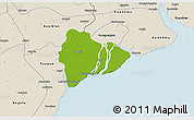 Physical 3D Map of Dedaye, shaded relief outside