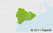 Physical 3D Map of Dedaye, single color outside