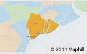 Political 3D Map of Dedaye, lighten