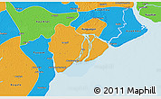 Political 3D Map of Dedaye