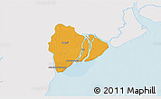 Political 3D Map of Dedaye, single color outside