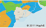 Shaded Relief 3D Map of Dedaye, political outside