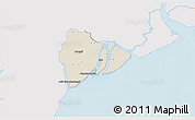 Shaded Relief 3D Map of Dedaye, single color outside