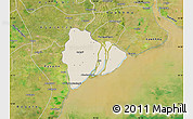 Shaded Relief Map of Dedaye, satellite outside