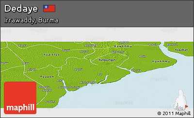 Physical Panoramic Map of Dedaye