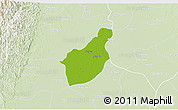 Physical 3D Map of Henzada, lighten