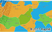 Physical 3D Map of Henzada, political outside