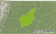 Physical 3D Map of Henzada, semi-desaturated