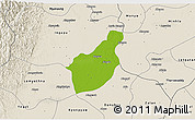 Physical 3D Map of Henzada, shaded relief outside