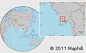 Gray Location Map of Henzada