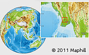 Physical Location Map of Henzada