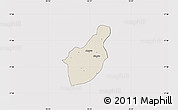 Shaded Relief Map of Henzada, cropped outside