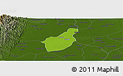 Physical Panoramic Map of Henzada, darken