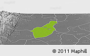 Physical Panoramic Map of Henzada, desaturated