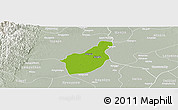 Physical Panoramic Map of Henzada, lighten, semi-desaturated