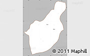 Gray Simple Map of Henzada, cropped outside