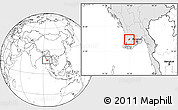 Blank Location Map of Kyaunggon, highlighted country