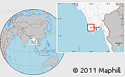 Gray Location Map of Kyaunggon, highlighted country