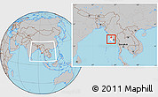 Gray Location Map of Kyaunggon, highlighted parent region, within the entire country