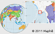 Political Location Map of Kyaunggon, highlighted country