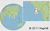 Savanna Style Location Map of Kyaunggon, highlighted parent region