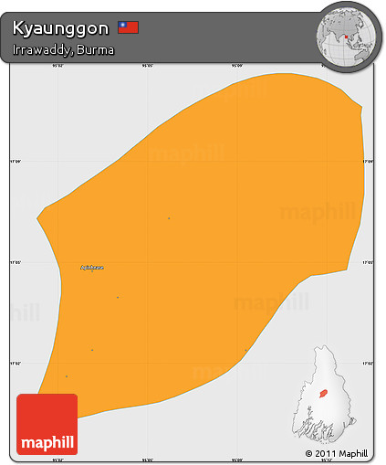 Political Simple Map of Kyaunggon, single color outside