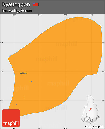 Political Simple Map of Kyaunggon, single color outside