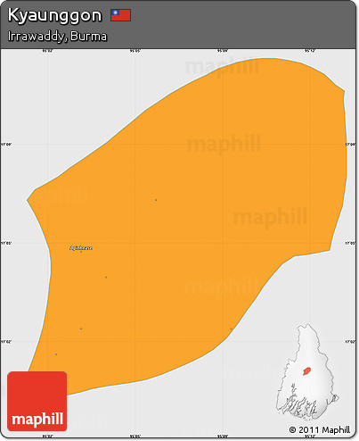 Political Simple Map of Kyaunggon, single color outside