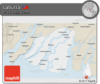 Classic Style 3D Map of Labutta