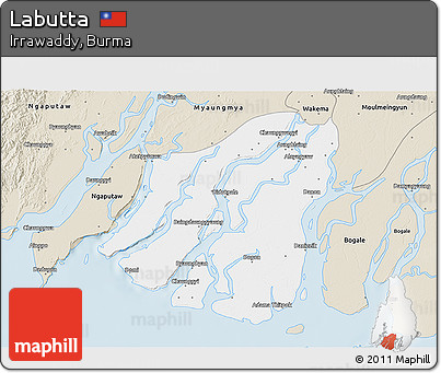 Classic Style 3D Map of Labutta