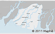 Gray 3D Map of Labutta, single color outside