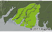 Physical 3D Map of Labutta, darken, semi-desaturated