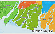 Physical 3D Map of Labutta, political outside