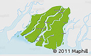 Physical 3D Map of Labutta, single color outside