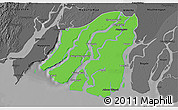 Political 3D Map of Labutta, darken, desaturated