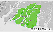Political 3D Map of Labutta, lighten, desaturated