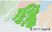 Political 3D Map of Labutta, lighten