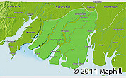 Political 3D Map of Labutta, physical outside