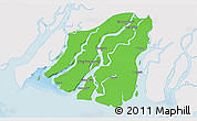 Political 3D Map of Labutta, single color outside