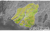 Satellite 3D Map of Labutta, desaturated