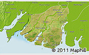 Satellite 3D Map of Labutta, physical outside