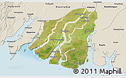 Satellite 3D Map of Labutta, shaded relief outside