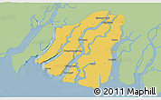 Savanna Style 3D Map of Labutta, single color outside
