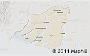Shaded Relief 3D Map of Labutta, lighten, semi-desaturated